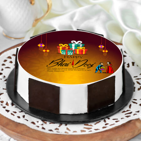 Celebratory Bhai Dooj Cake (1 Kg)-picture-26