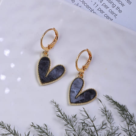 Charming Black Heart Earrings-image-24