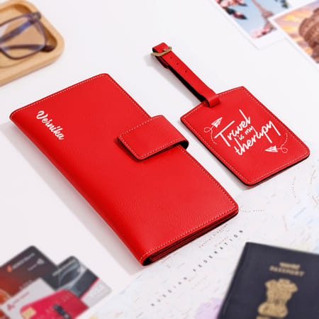 Charming Red Personalized Travel Wallet And Luggage Tag For Her-picture-31
