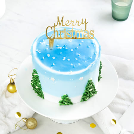 Christmas Tree Cream Cake-image-10