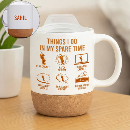 Cricket Addict Personalized Mug with Cork Base-picture-26