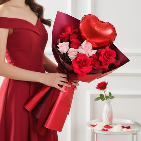 Crimson Promise Valentines Day Bouquet-picture-11