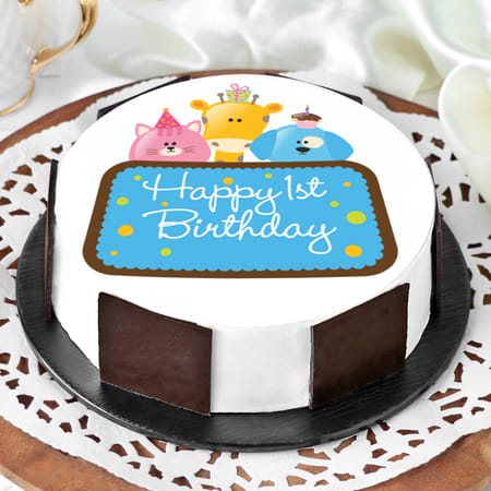 Cute Animals First Birthday Cake for Boy-picture-28