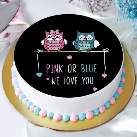 Cute Owls Baby Shower Poster Cake (1 Kg)-picture-40