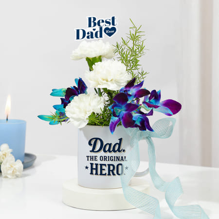Dad Hero Mug Flower Arrangement for Fathers Day-image-43