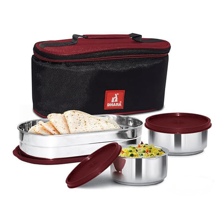 Dhara Stainless Steel Break Time 3 Lunch Box-picture-12