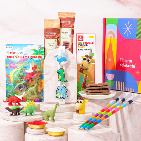 Dino and Whale Fun Kid's Rakhi Hamper-picture-30