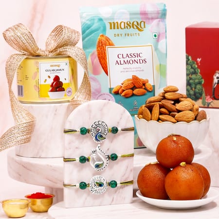 Divine Peacock Rakhi Hamper with Mithai-picture-34