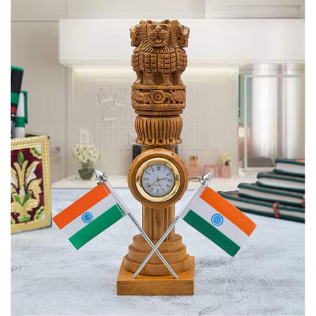 Emblem clock with 2 national flags-image-5