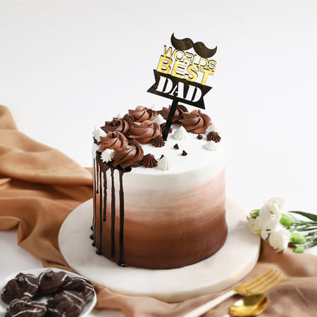 Father's Day Ombre Chocolate Cake (1 Kg)-image-19