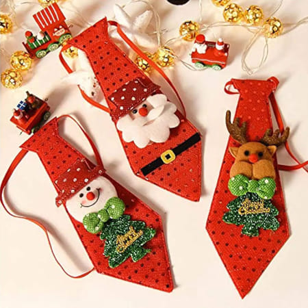 Festive Glow Christmas Light-Up Neck Ties - Red - Single Piece-picture-17