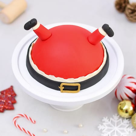 Festive Santa Surprise Fondant Cake (750 Gm)-picture-47