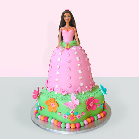Garden Barbie Fondant Cake (3.5 Kg)-picture-30