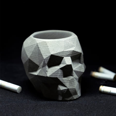 Geometric Skull Plant Holder And Pen Stand - Single Piece-image-9