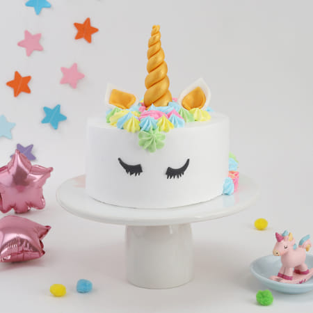 Golden Horn Floral Unicorn Cake (2.5 Kg)-image-11