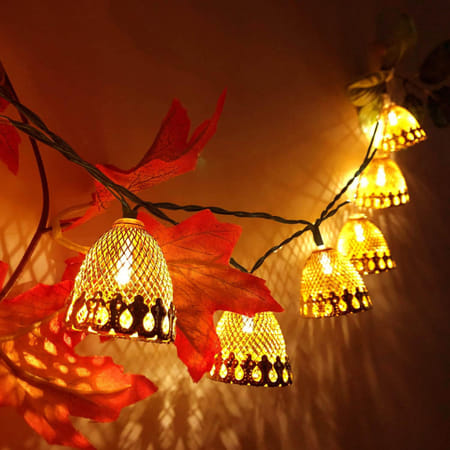 Golden Hued Bell Lights String - Assorted - Single Piece-image-4