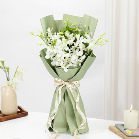Graceful White Orchids Bouquet-picture-14