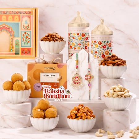 Grand Bhaiya Bhabhi Rakhi and Sweets Hamper-picture-23