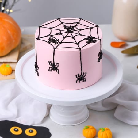 Halloween Spider Web Vanilla Cake-picture-30