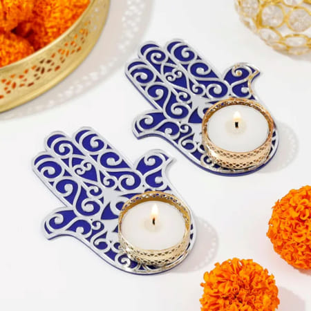 Hamsa Hand Tealight Holder - Assorted - Single Piece-image-40