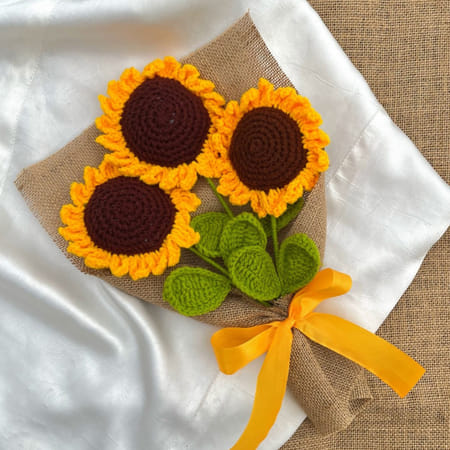 Handmade Crochet Sunflower Bouquet - Single Piece-picture-37