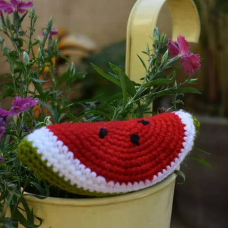 Handmade Crochet Watermelon Soft Toy - Single Piece-image-44
