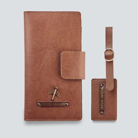Handy Personalized Travel Wallet Combo - Tan-picture-27