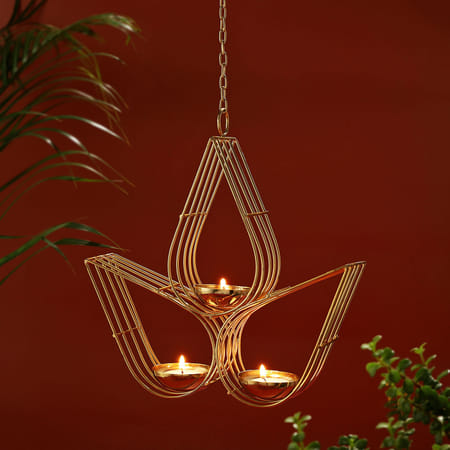 Hanging Diya with T-lights-image-8