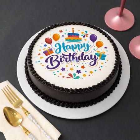 Happy Birthday Chocolate Poster Cake(450 Gm)-picture-30