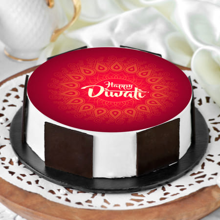 Happy Diwali Diya Poster Cake (1 Kg)-picture-21