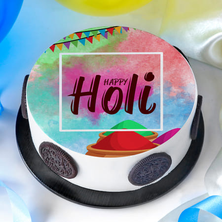 Happy Holi Colorful Poster Cake (1 Kg)-image-35