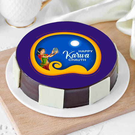 Happy Karwa Chauth Poster Cake-image-43