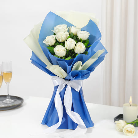 Heartfelt White Rose Bouquet