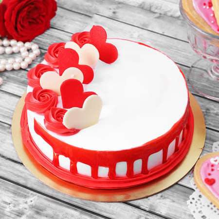 Hearts Galore Valentine Strawberry Fresh Cream Cake (2 kg)-picture-24