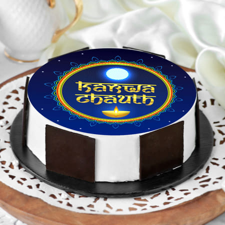 Karwa Chauth Poster Cake-image-41