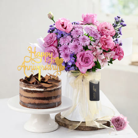 Lavender Dream & Black Forest Cake Anniversary Combo-picture-35