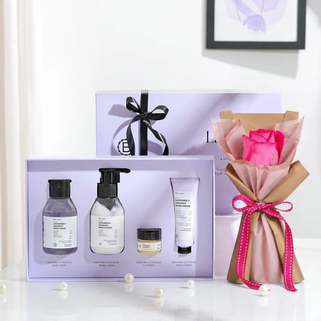 Lavender Love Body Care And Bouquet Combo For Her-image-3