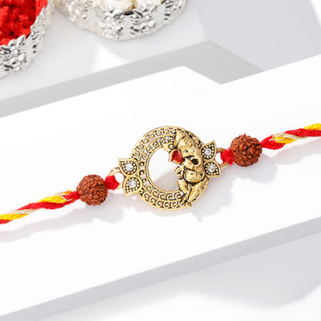 Lord Ganesha Rudrakash CZ Rakhi-picture-25