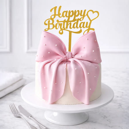 Love Bow Anniversary Cake - 750g-image-49