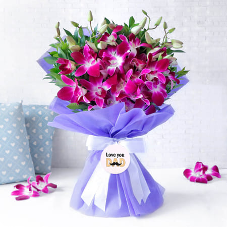 Love You Dad Splendid Orchids Bouquet-image-7