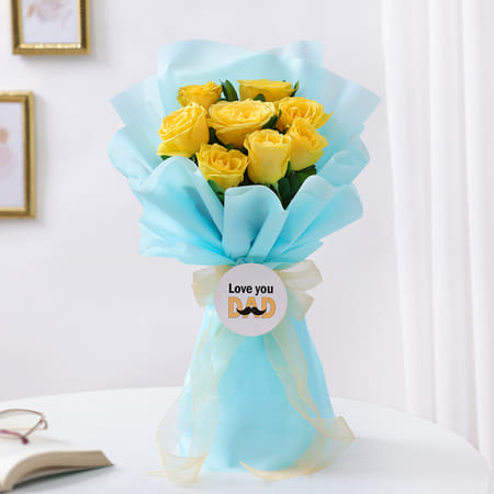 Love You Dad Yellow Rose Bouquet-picture-32
