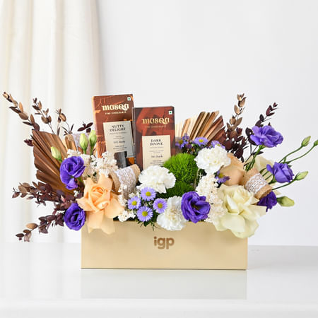 Luxe Blooms And Gourmet Charm Arrangement