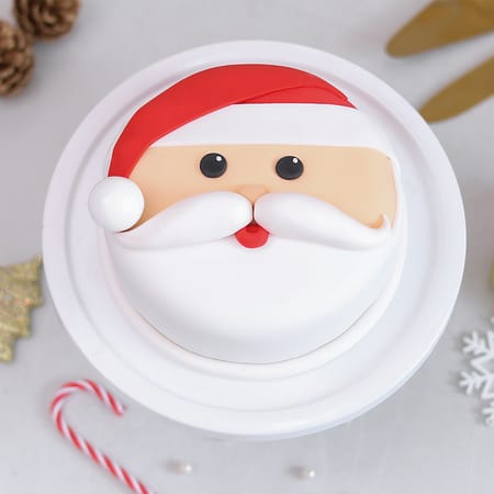 Merry Christmas Fondant Santa Cake(750 Gm)-picture-25