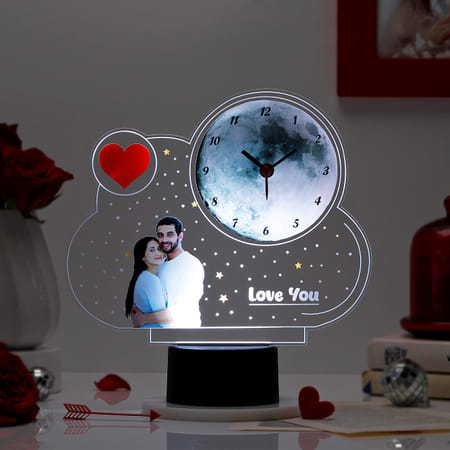 Moon Clock Personalized LED Lamp Black Base-picture-14