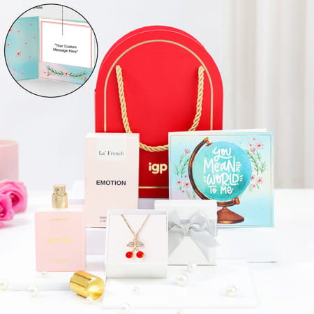 Mother's Day Cherry Pendant & Emotion Perfume Gift Combo-picture-24