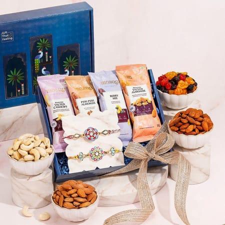 Multicolour Meenakari Rakhi Gift Box with Gourmet Nuts-picture-19