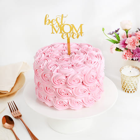Peach Rosette Cream Cake For Mom (2 Kg)-picture-12