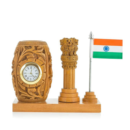 Pen stand with emblem and flag-image-29