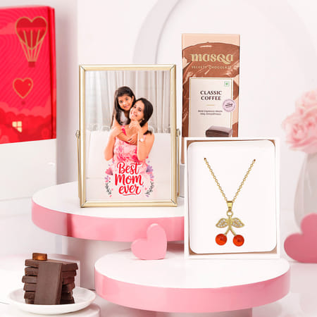 Personalized Best Mom Ever Frame with Pendant And Chocolate-picture-32