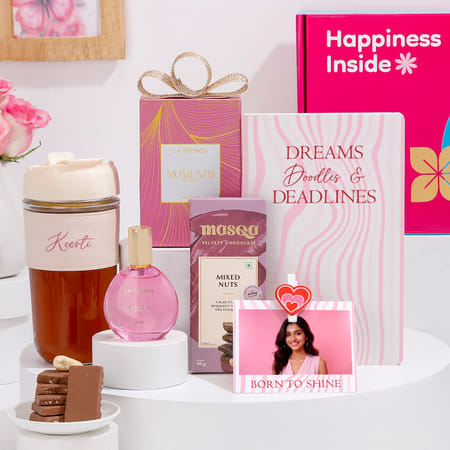 Personalized Born To Shine Birthday Gift Hamper For Her-image-49